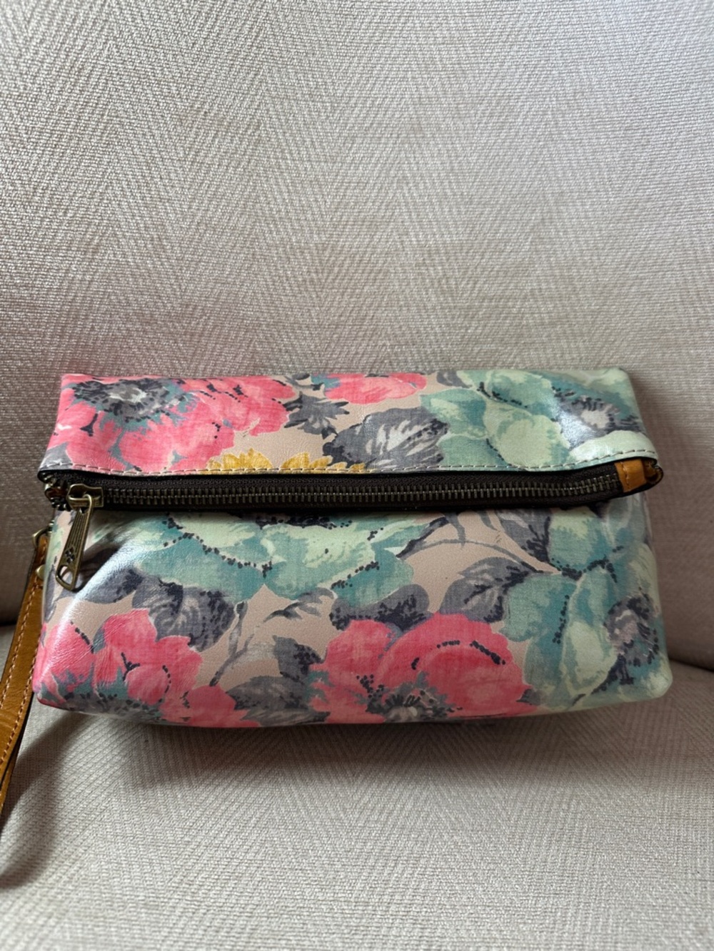 Patricia Nash Pink & Mint Floral Fold-Over Wristlet - Picture 8 of 10